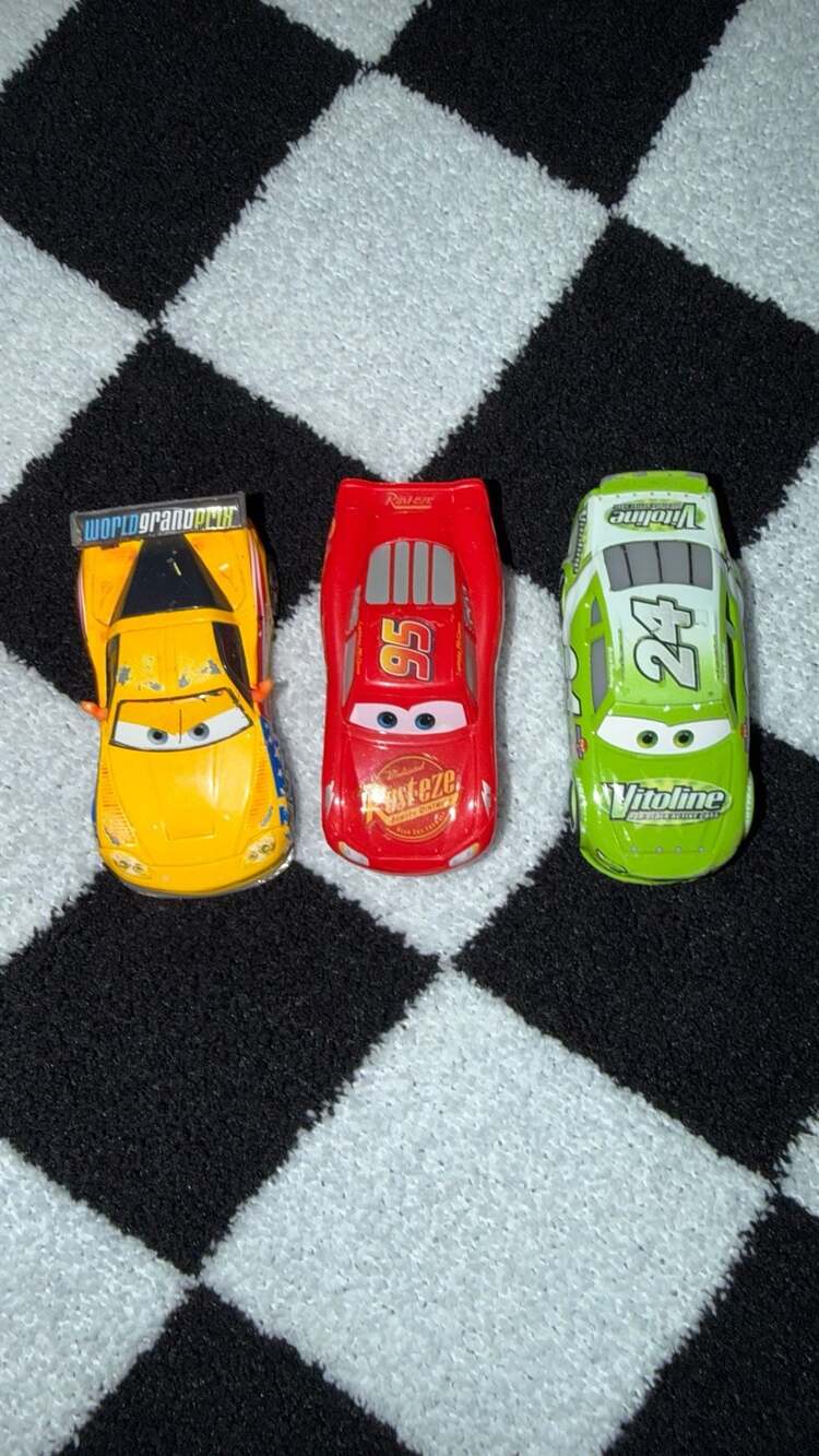Disney Pixar Cars Lot of 3: Lightning McQueen, Jeff Gorvette, Brick Yardley